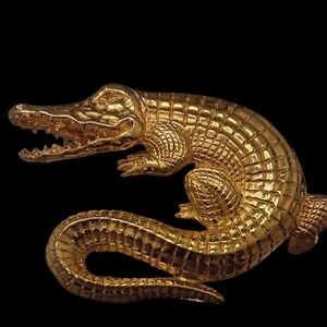 Gold Alligator Reptile Decor